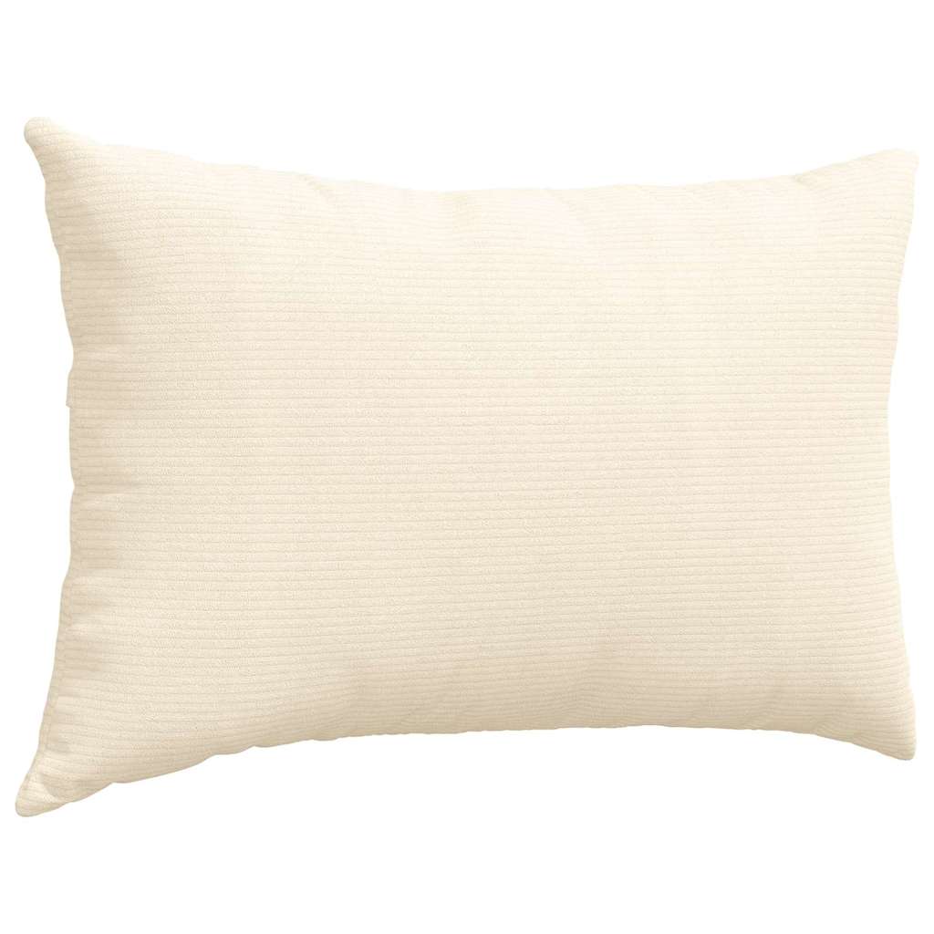 Cuscini da Divano 2 pcs Crema 60 x 40 cm Tessuto in Cords