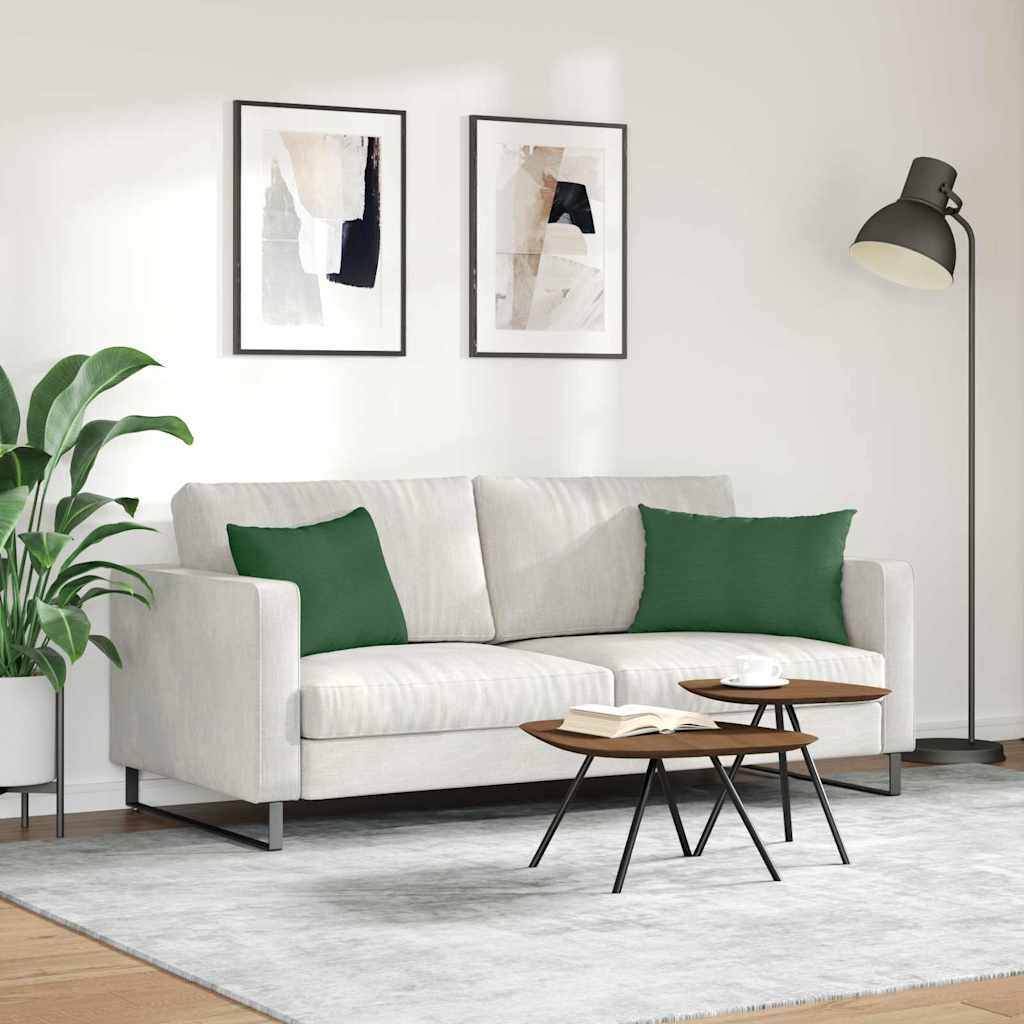 Cuscini da Divano 2 pcs Verde Scuro 60 x 40 cm Tessuto in Cords