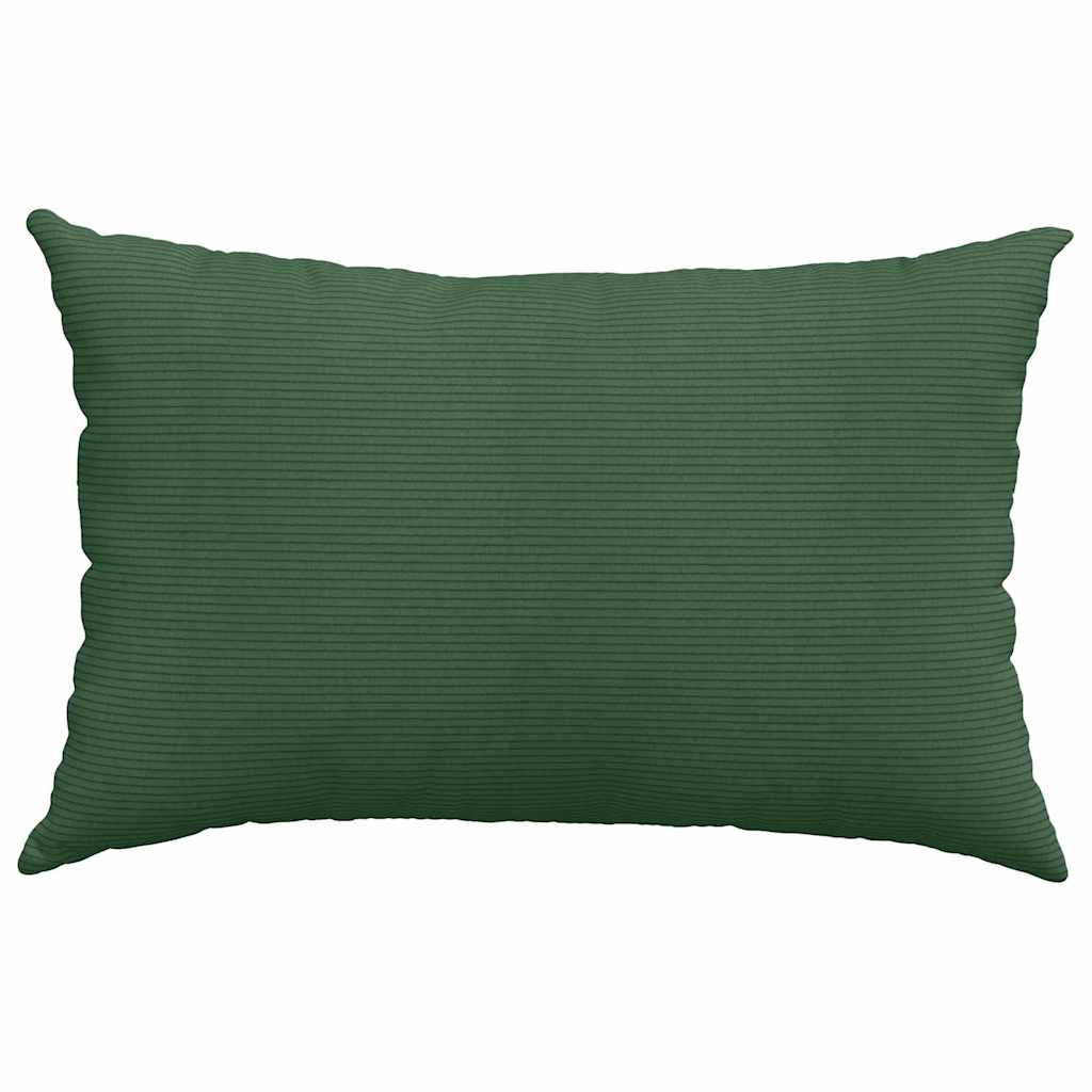 Cuscini da Divano 2 pcs Verde Scuro 60 x 40 cm Tessuto in Cords