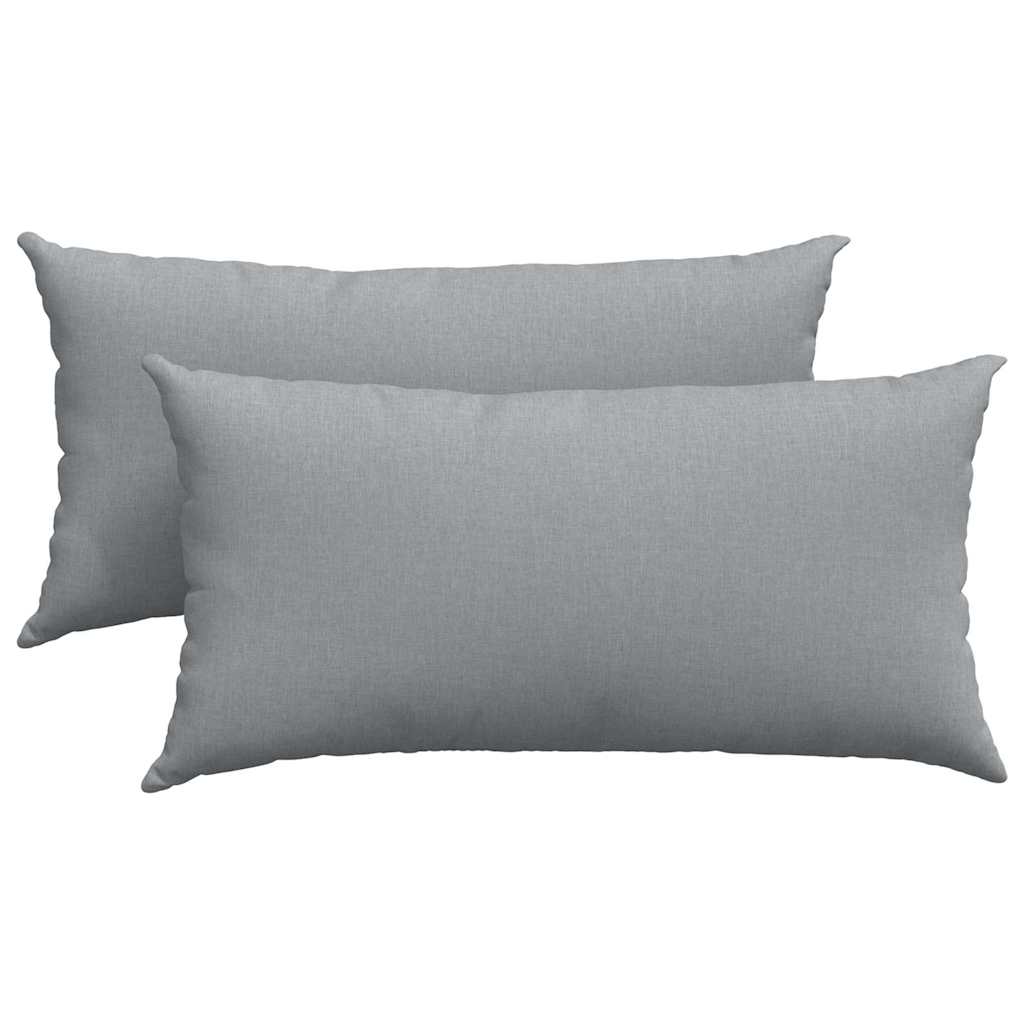Cuscini da Divano 2 pz Tessuto Grigio chiaro 80 x 40 cm