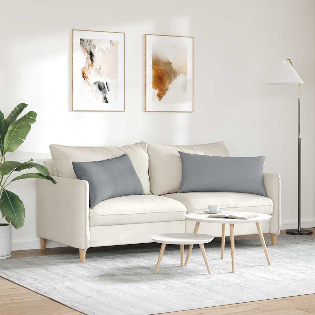 Cuscini da Divano 2 pz Tessuto Grigio chiaro 80 x 40 cm