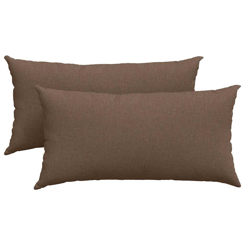 Cuscini da Divano 2 pz Tessuto Marrone 80 x 40 cm