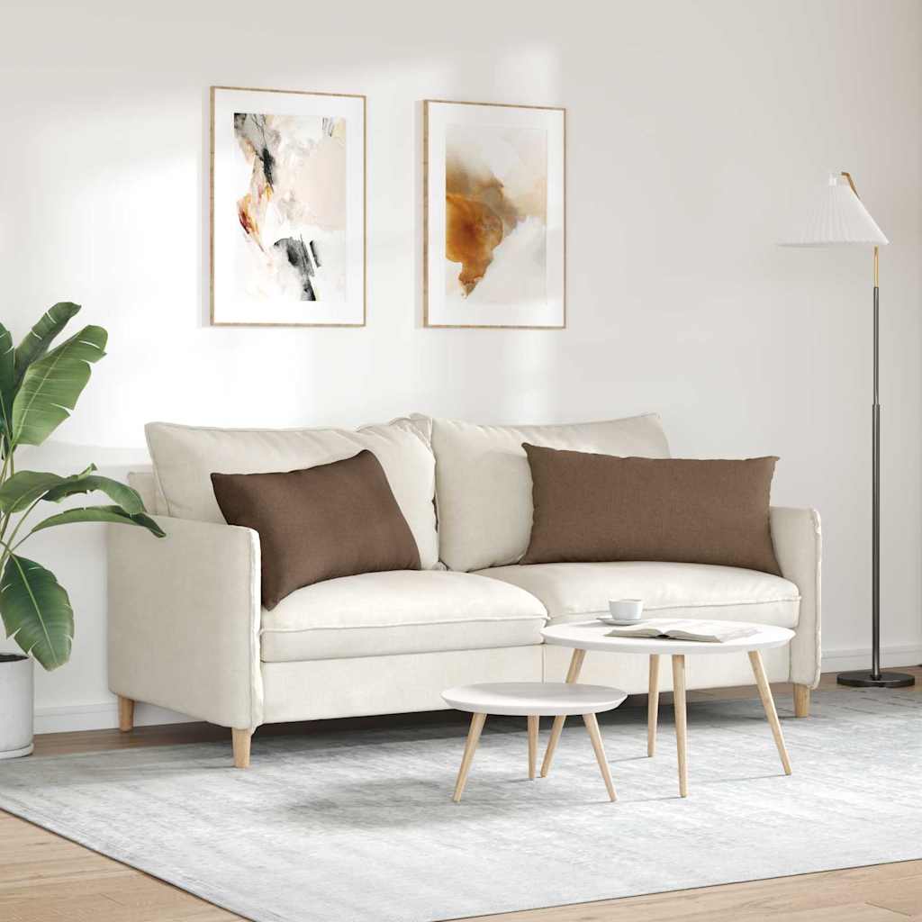 Cuscini da Divano 2 pz Tessuto Marrone 80 x 40 cm