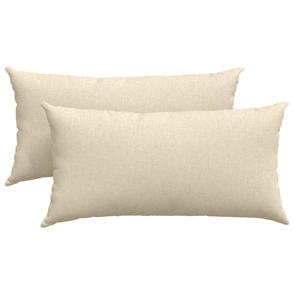 Cuscini da Divano 2 pz Tessuto Crema 80 x 40 cm