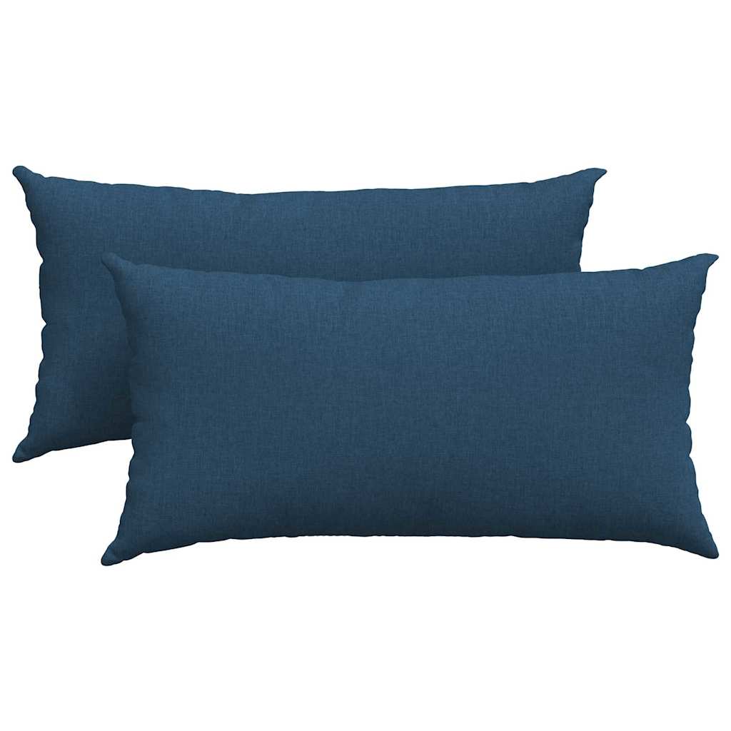 Cuscini da Divano 2 pz Tessuto Blu 80 x 40 cm
