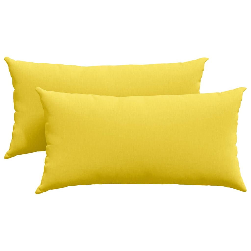 Cuscini da Divano 2 pz Tessuto Giallo Chiaro 80 x 40 cm