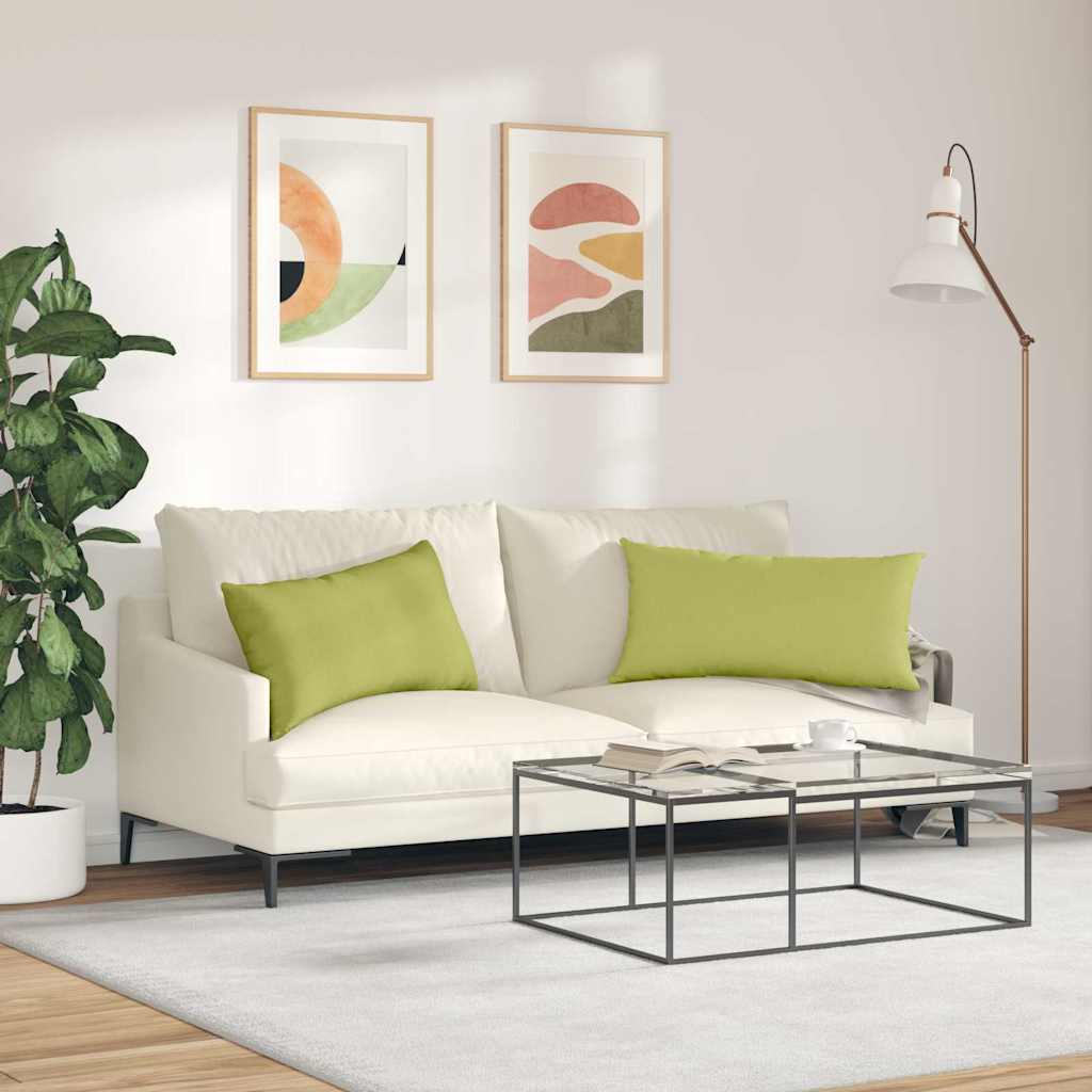 Cuscini da Divano 2 pz Tessuto Verde chiaro 80 x 40 cm