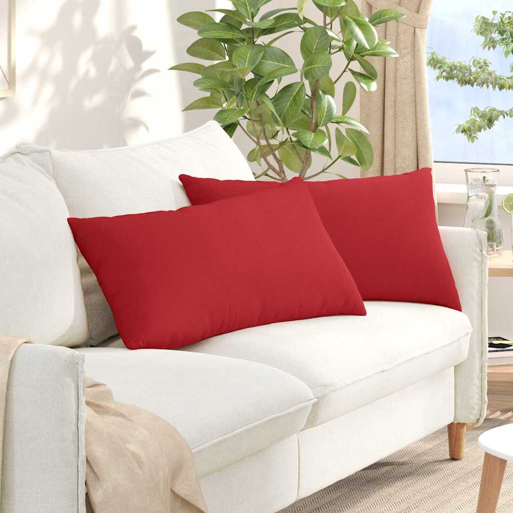 Cuscini da Divano 2 pz Tessuto Rosso 80 x 40 cm