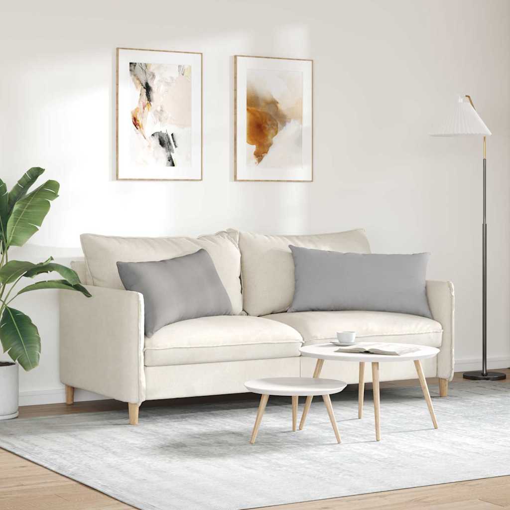 Cuscini da Divano 2 pz Tessuto Grigio Nuvola 80 x 40 cm