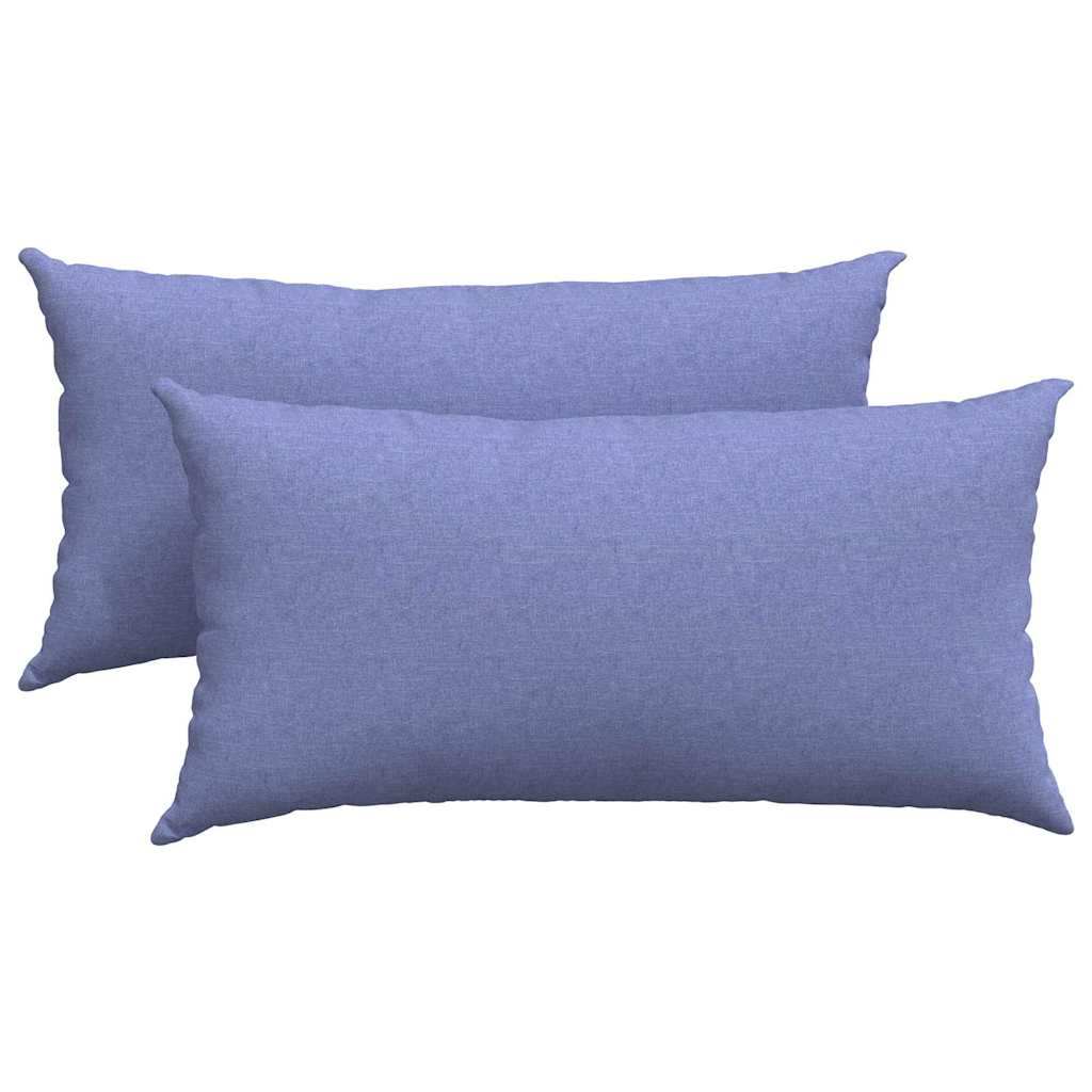 Cuscini da Divano 2 pz Tessuto Blu jeans 80 x 40 cm