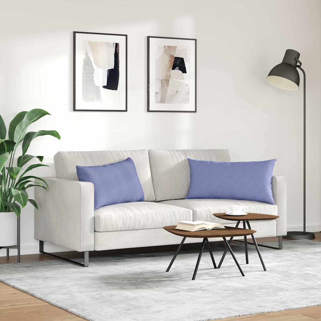 Cuscini da Divano 2 pz Tessuto Blu jeans 80 x 40 cm