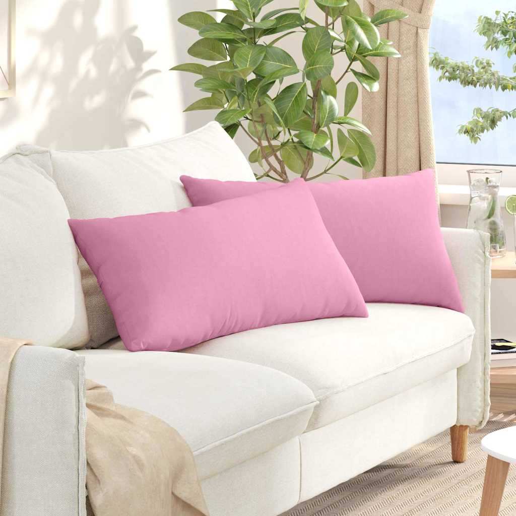 Cuscini da Divano 2 pz Tessuto Rosa 80 x 40 cm