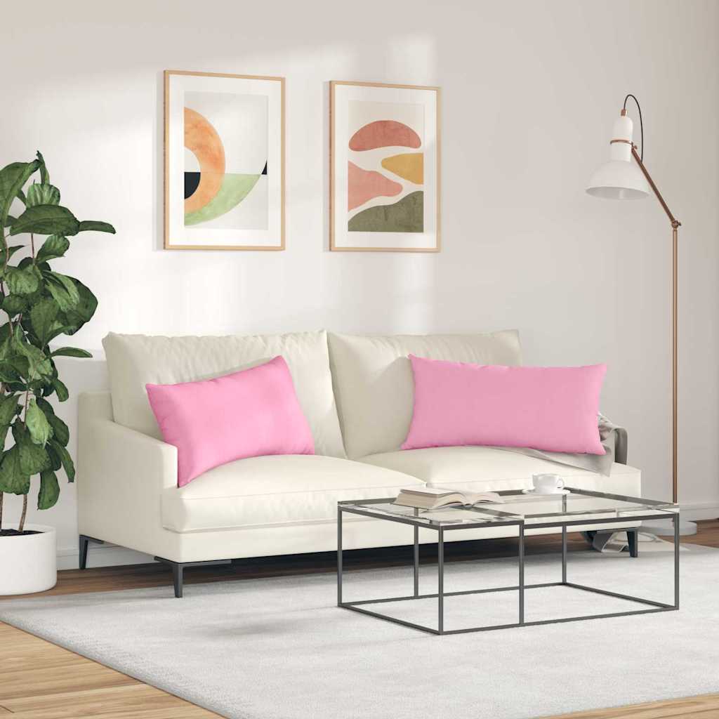 Cuscini da Divano 2 pz Tessuto Rosa 80 x 40 cm
