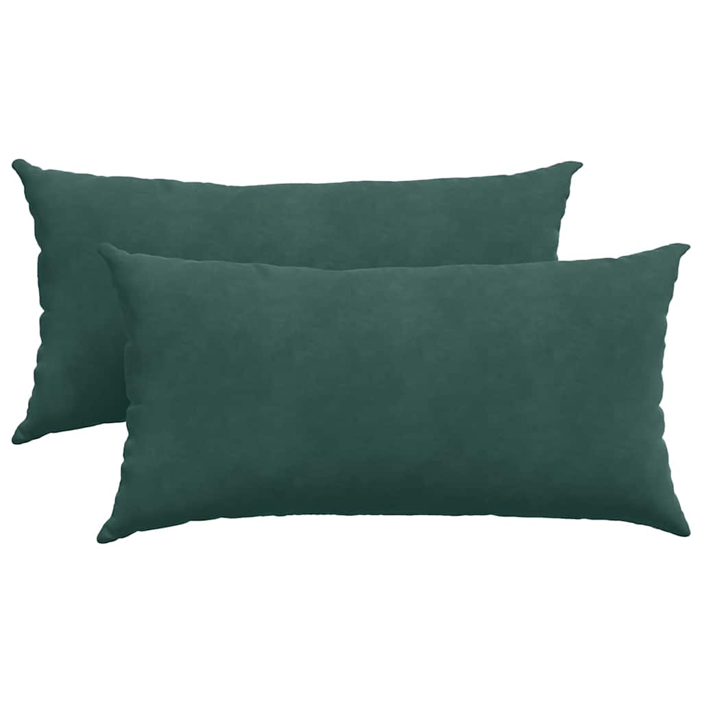 Cuscini da Divano 2 pcs Verde Scuro 80 x 40 cm Tessuto in Cords