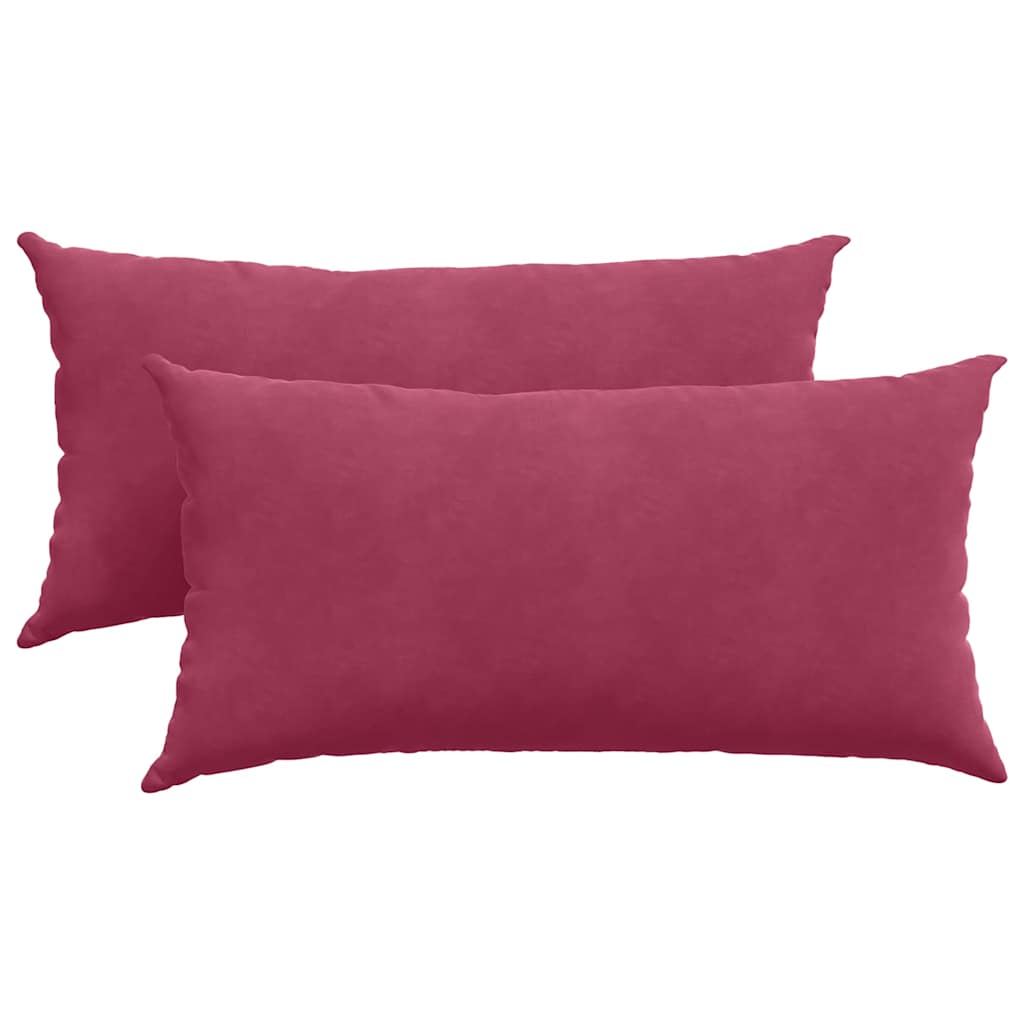 Cuscini da Divano 2 pcs Rosso Vino 80 x 40 cm Tessuto in Cords