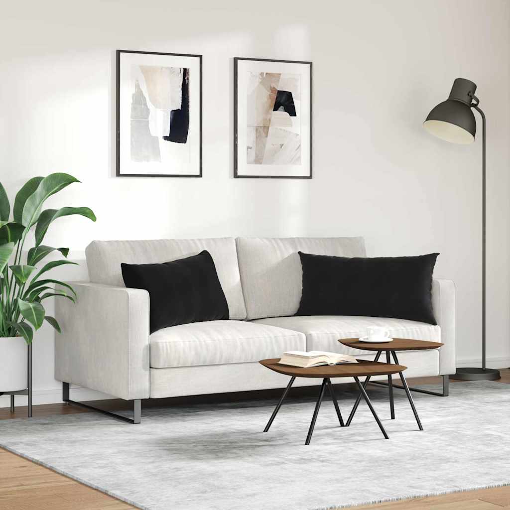 Cuscini da Divano 2 pcs Nero 80 x 40 cm Tessuto in Cords