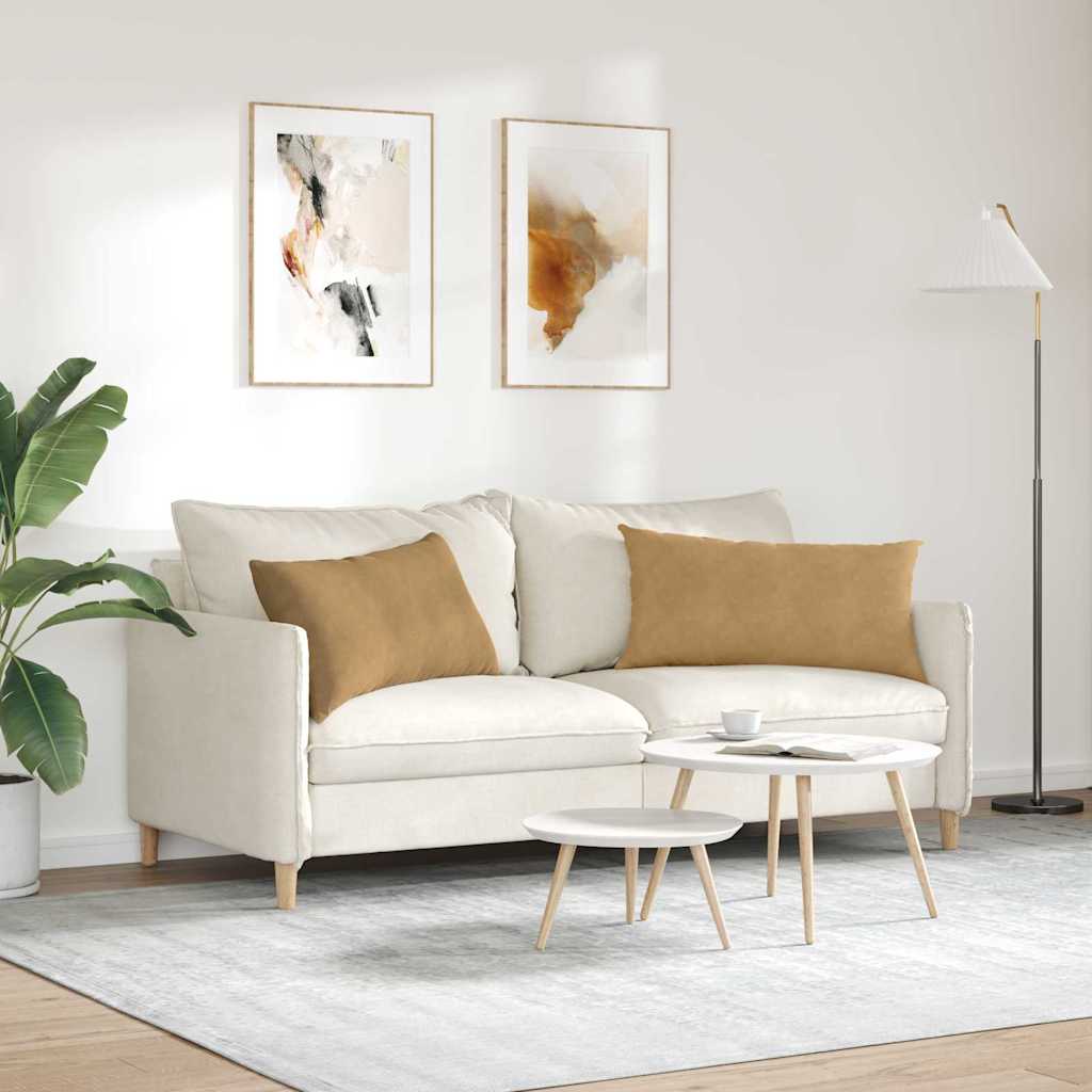 Cuscini da Divano 2 pcs Marrone 80 x 40 cm Tessuto in Cords