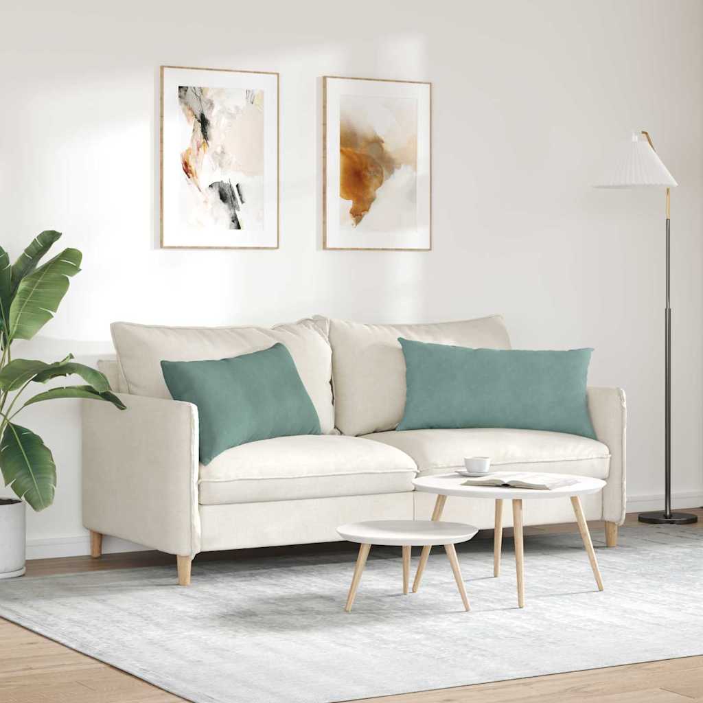 Cuscini da Divano 2 pcs Verde Mare 80 x 40 cm Tessuto in Cords