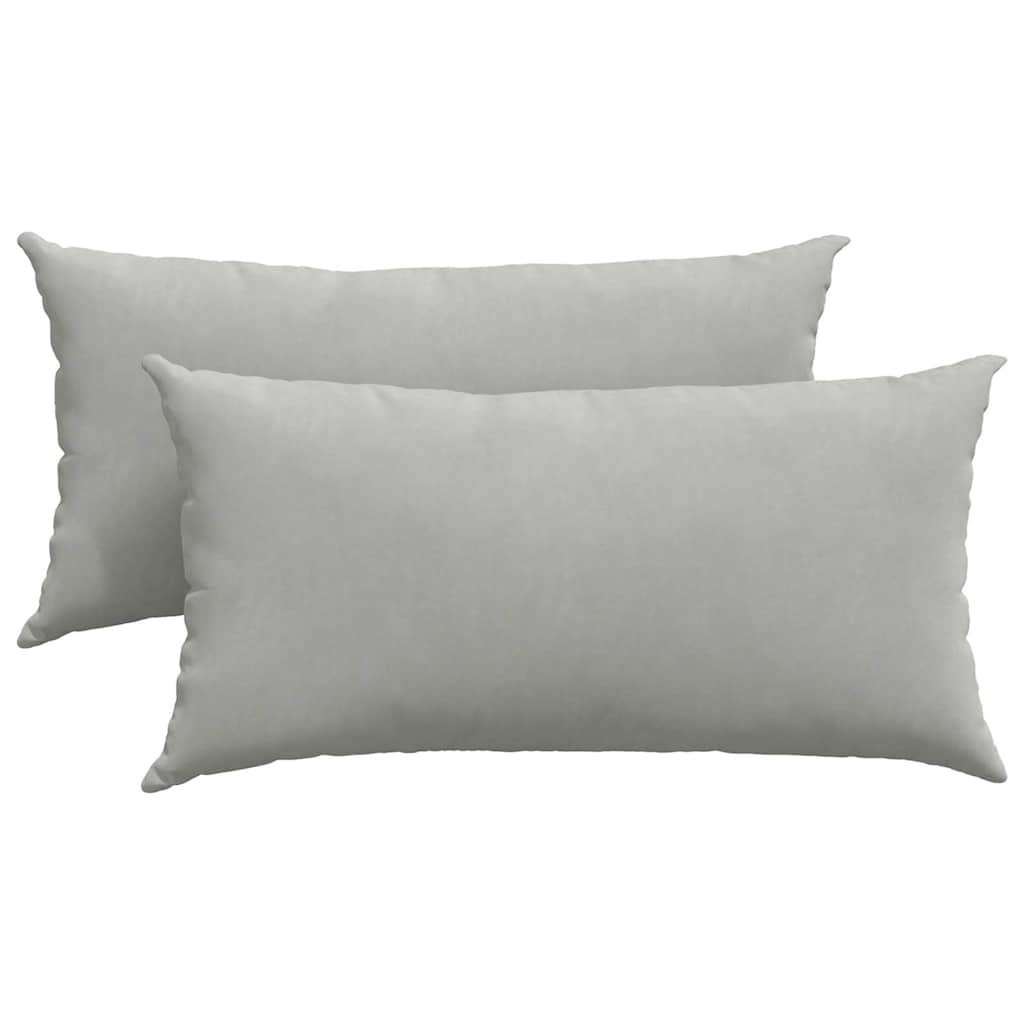 Cuscini da Divano 2 pz Tessuto Grigio chiaro 80 x 40 cm