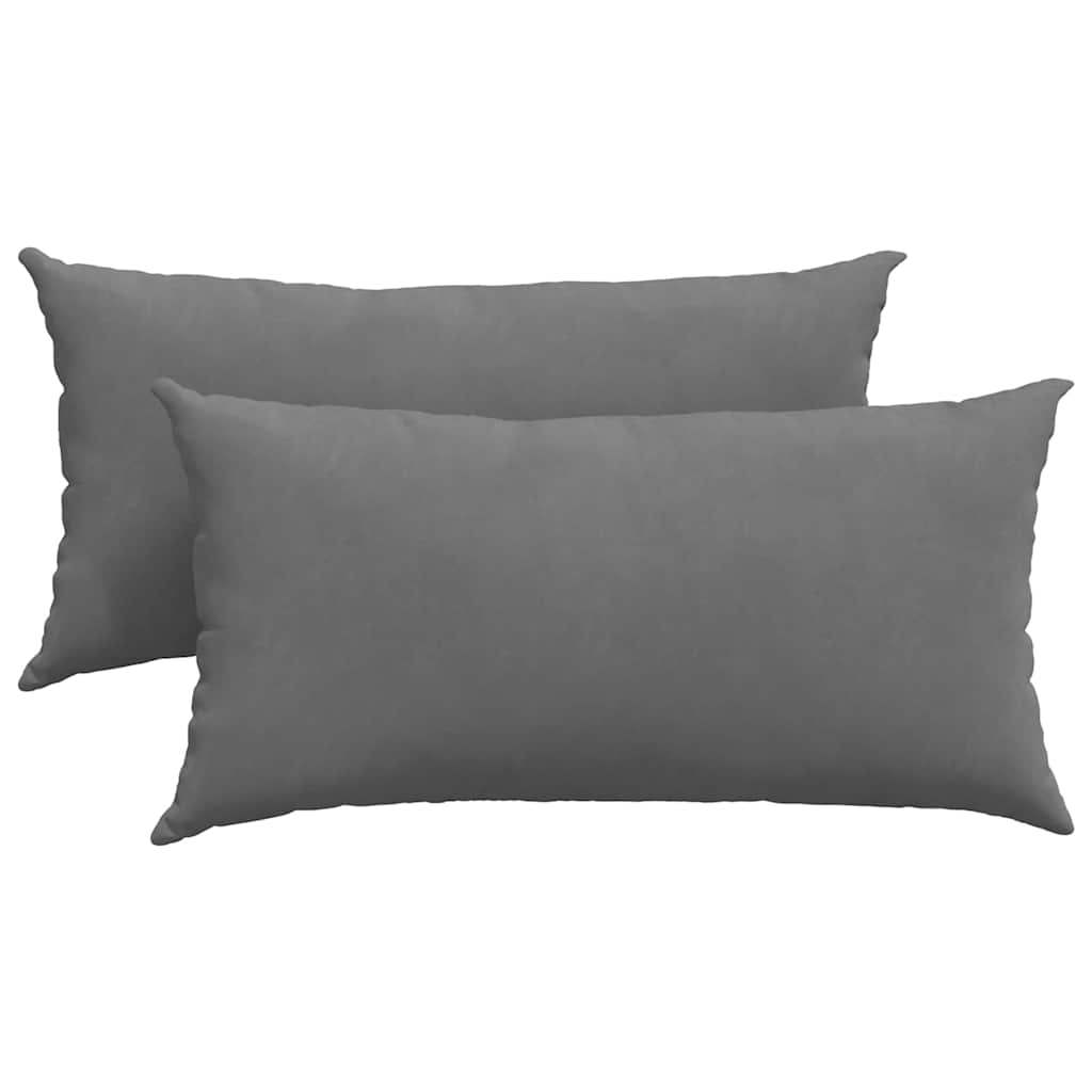 Cuscini da Divano 2 pz Tessuto Grigio scuro 80 x 40 cm