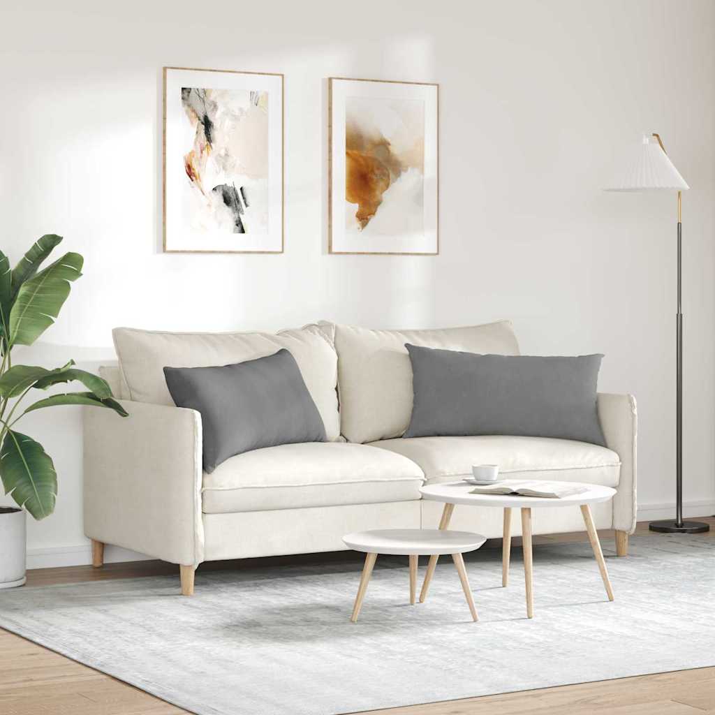Cuscini da Divano 2 pz Tessuto Grigio scuro 80 x 40 cm