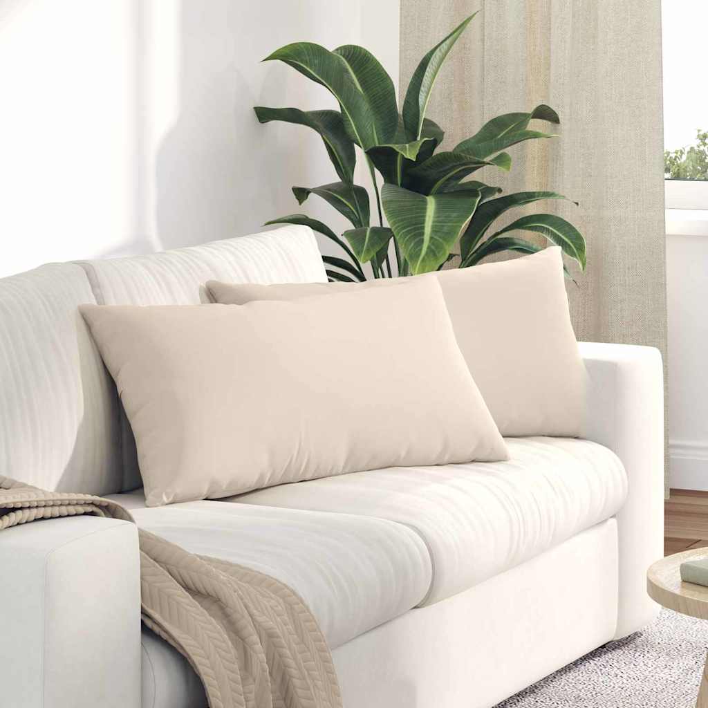 Cuscini da Divano 2 pz Tessuto Beige 80 x 40 cm