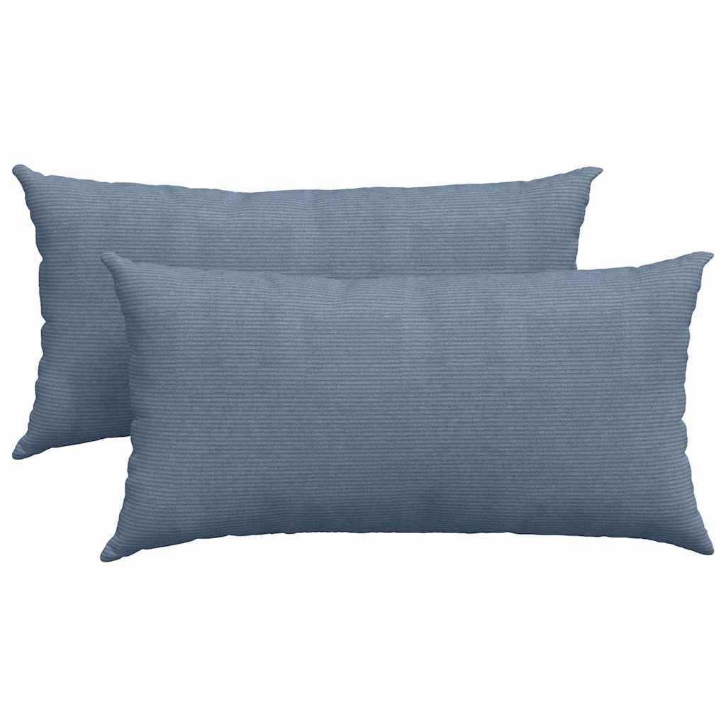 Cuscini da Divano 2 pcs Blu 80 x 40 cm Tessuto in Cords