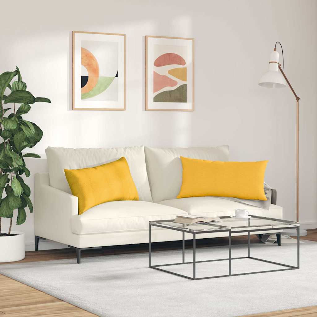 Cuscini da Divano 2 pcs Giallo Chiaro 80 x 40 cm