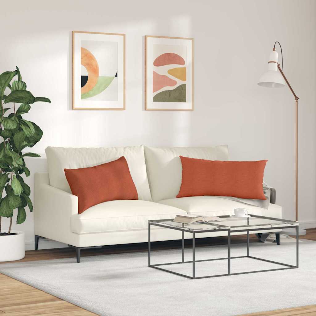 Cuscini da Divano 2 pcs Rosso Arancio 80 x 40 cm