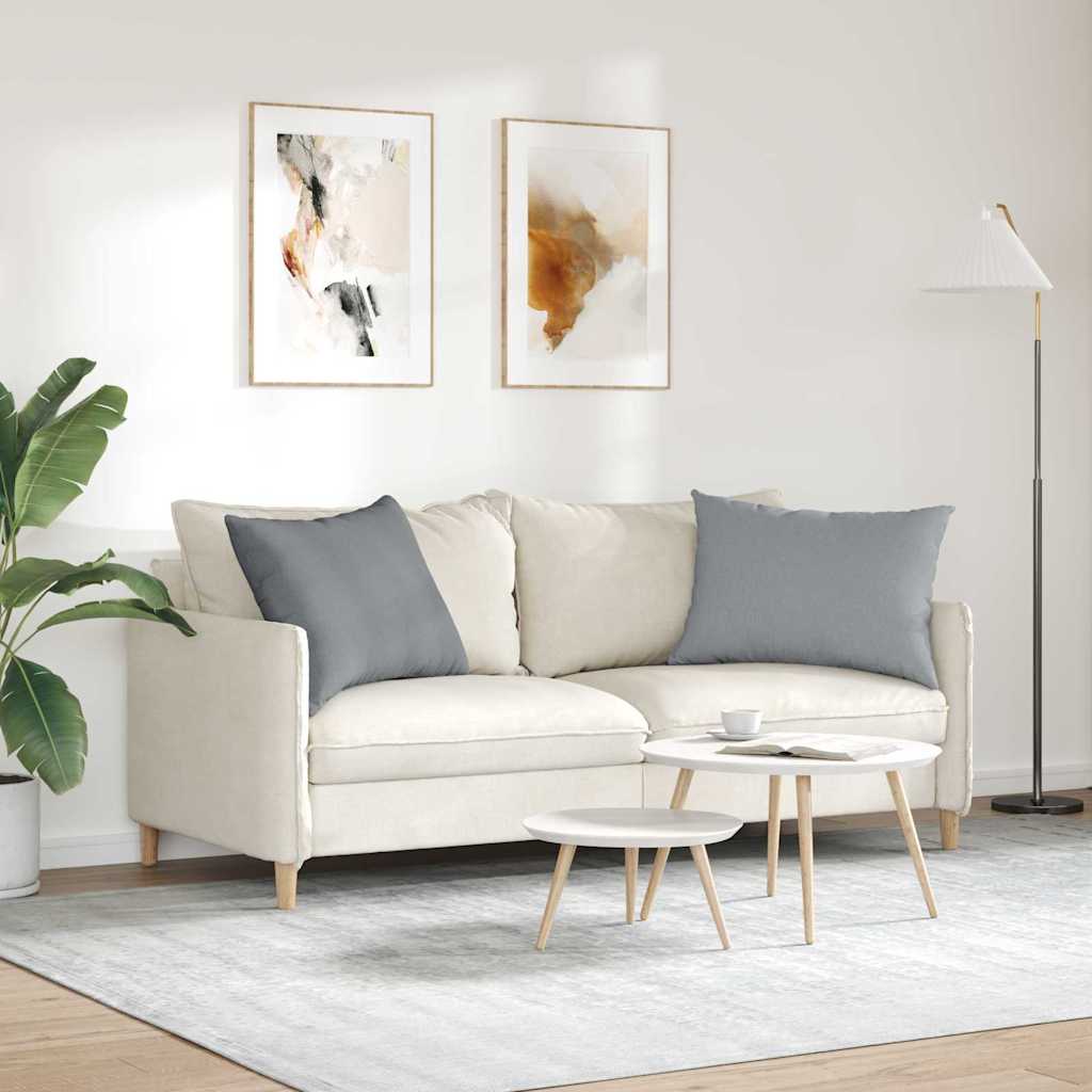 Cuscini da Divano 2 pz Tessuto Grigio chiaro 70 x 50 cm