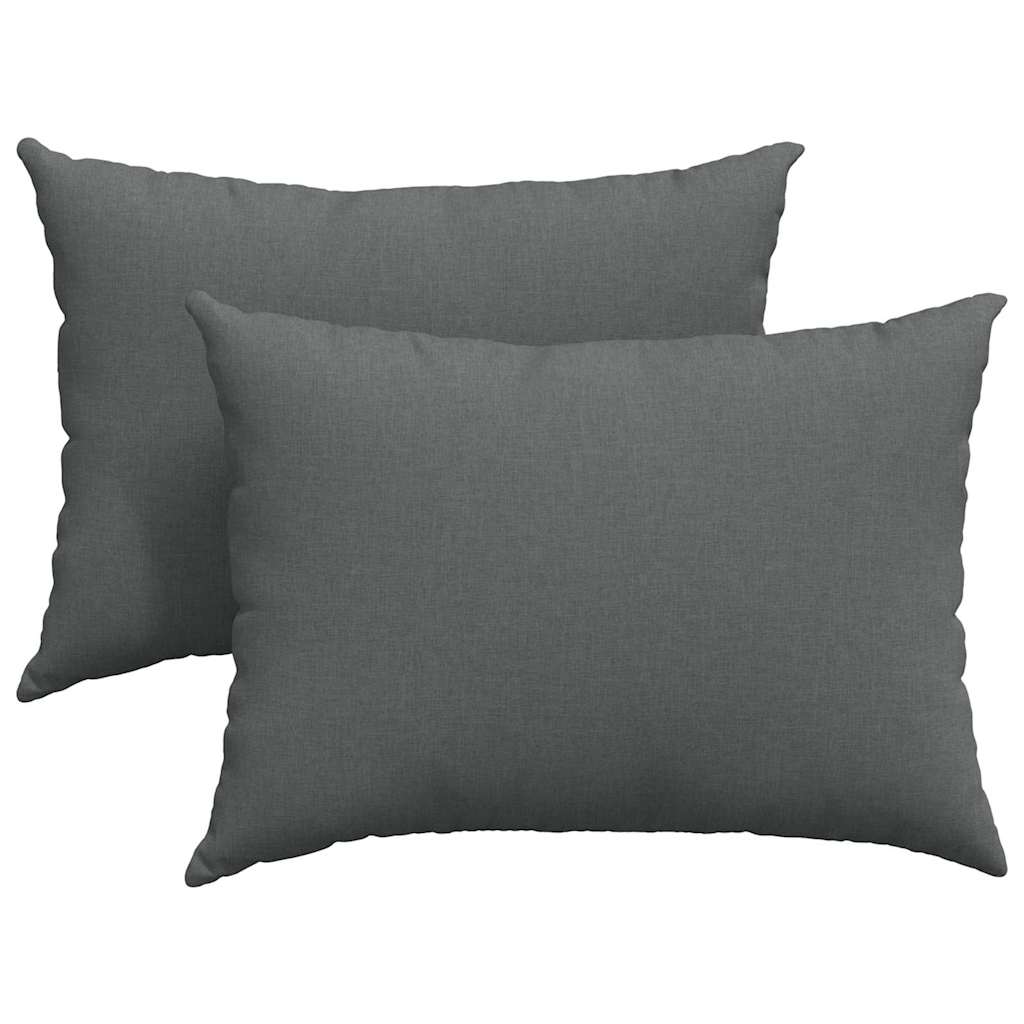 Cuscini da Divano 2 pz Tessuto Grigio scuro 70 x 50 cm