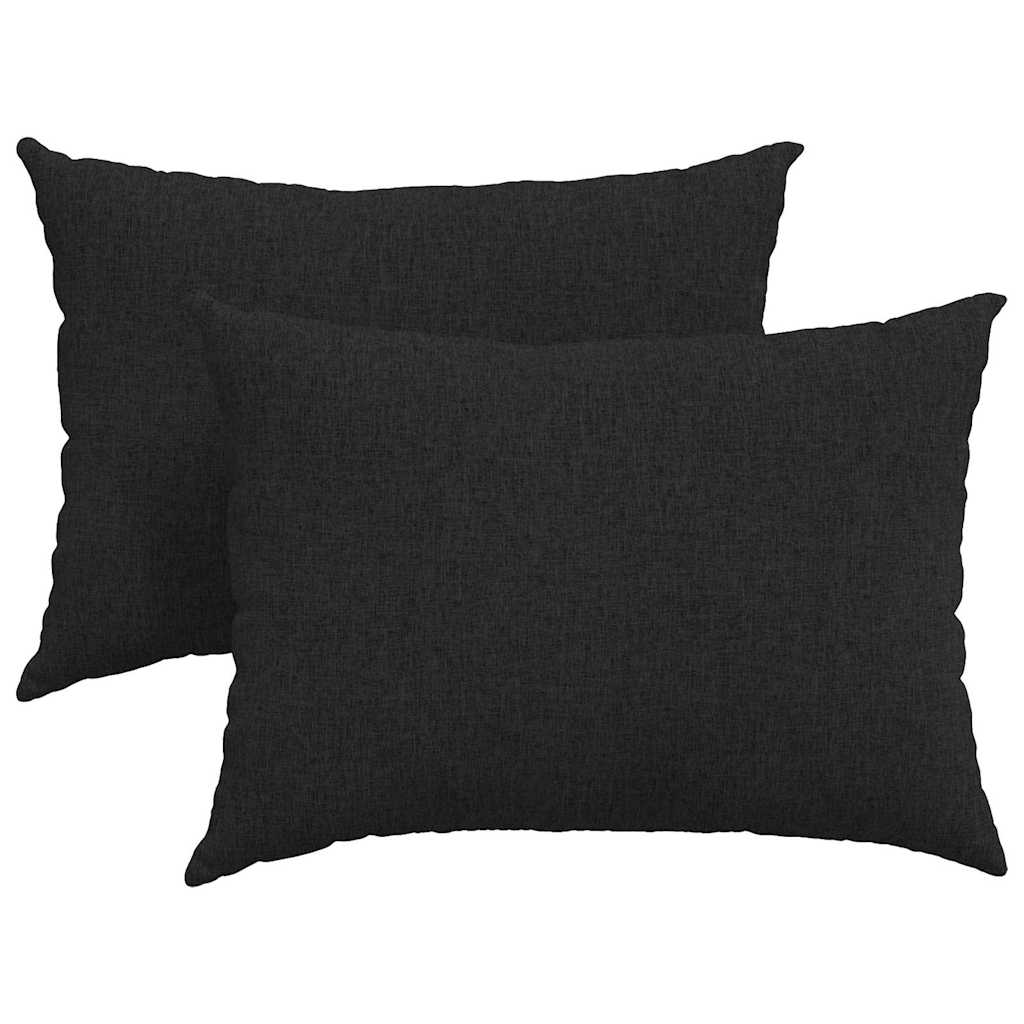 Cuscini da Divano 2 pz Tessuto Nero 70 x 50 cm
