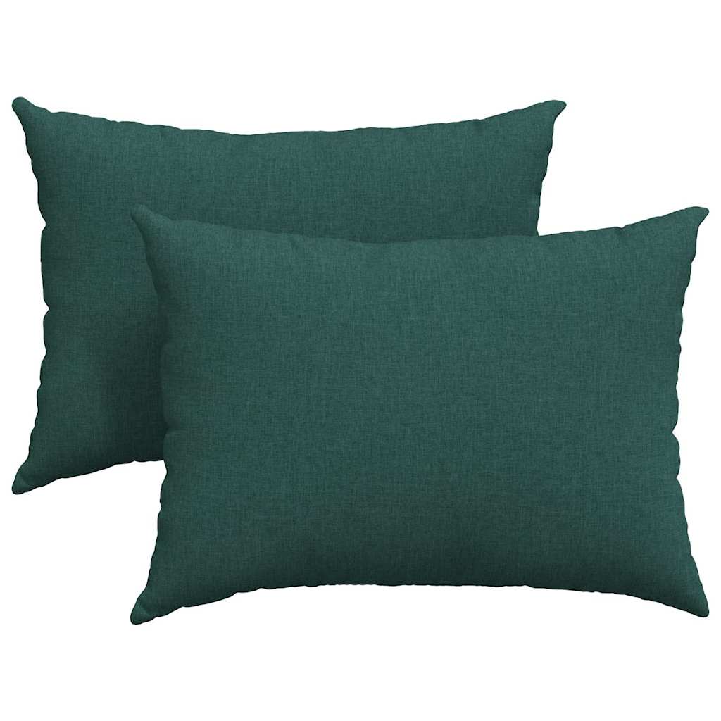 Cuscini da Divano 2 pz Tessuto Verde Scuro 70 x 50 cm