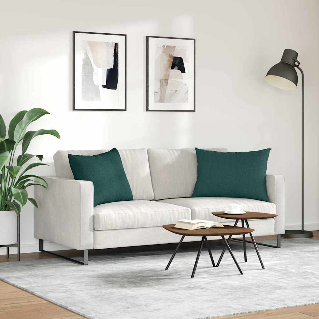 Cuscini da Divano 2 pz Tessuto Verde Scuro 70 x 50 cm