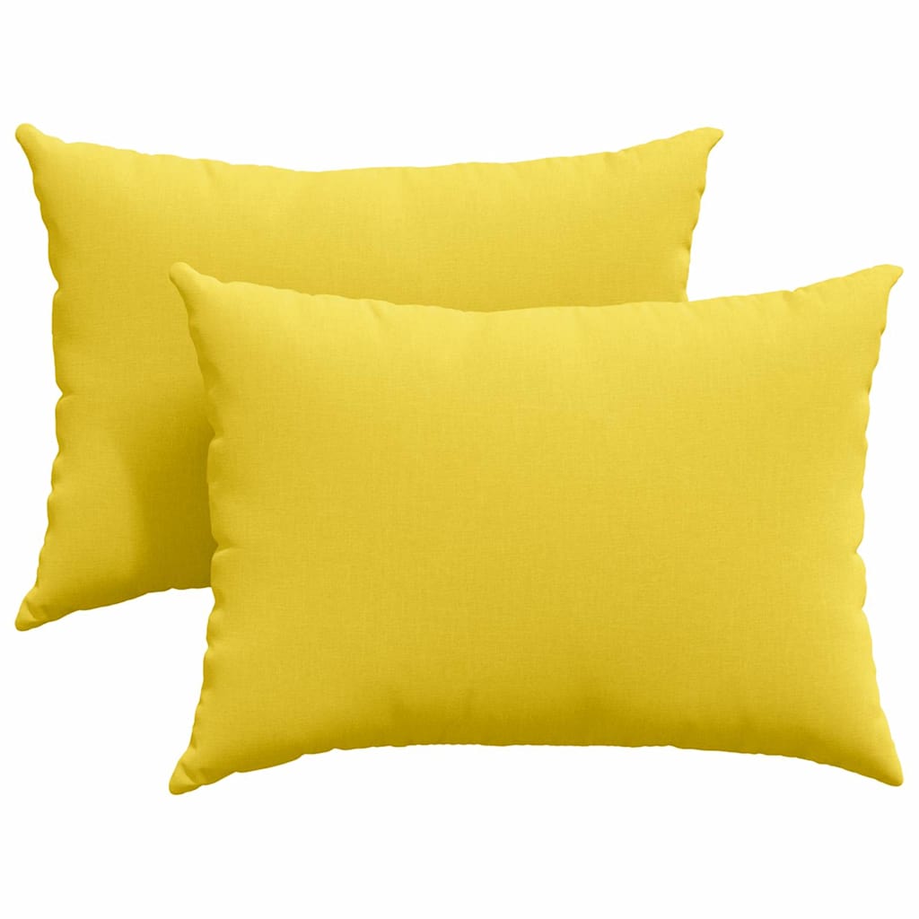 Cuscini da Divano 2 pz Tessuto Giallo Chiaro 70 x 50 cm