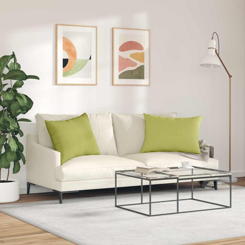 Cuscini da Divano 2 pz Tessuto Verde chiaro 70 x 50 cm