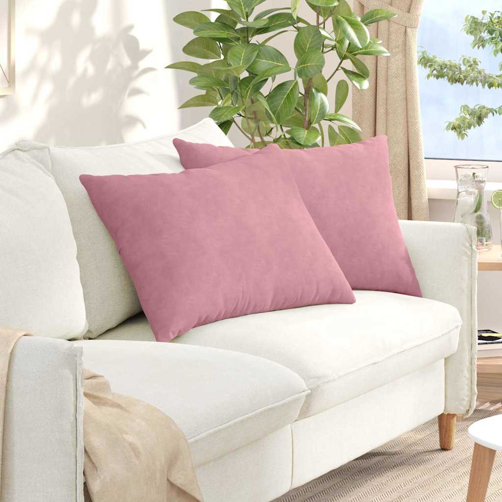 Cuscini da Divano 2 pcs Rosa 70 x 50 cm Tessuto in Cords