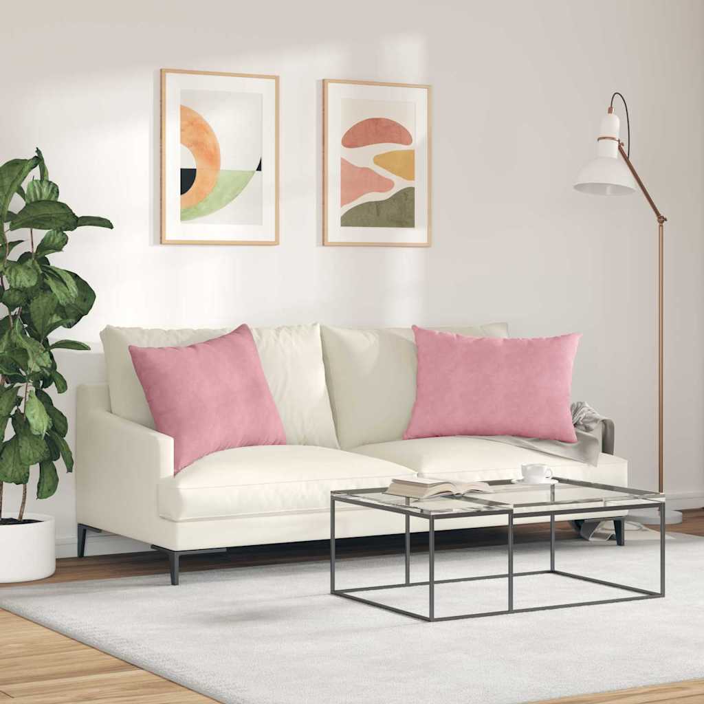Cuscini da Divano 2 pcs Rosa 70 x 50 cm Tessuto in Cords