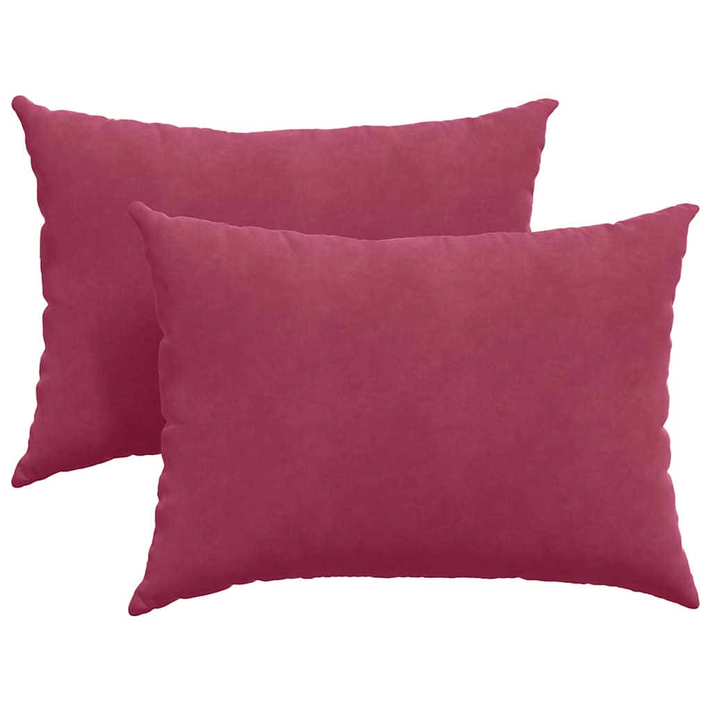 Cuscini da Divano 2 pcs Rosso Vino 70 x 50 cm Tessuto in Cords