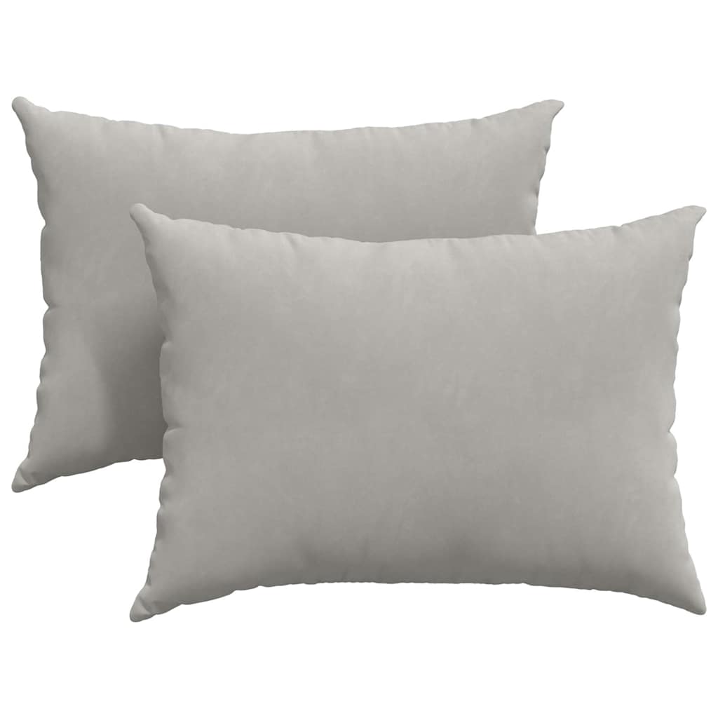 Cuscini da Divano 2 pz Tessuto Grigio chiaro 70 x 50 cm