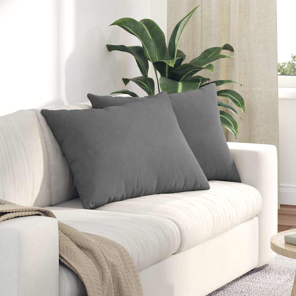 Cuscini da Divano 2 pz Tessuto Grigio scuro 70 x 50 cm