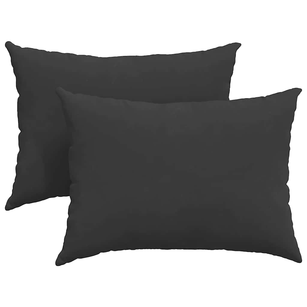 Cuscini da Divano 2 pz Tessuto Nero 70 x 50 cm
