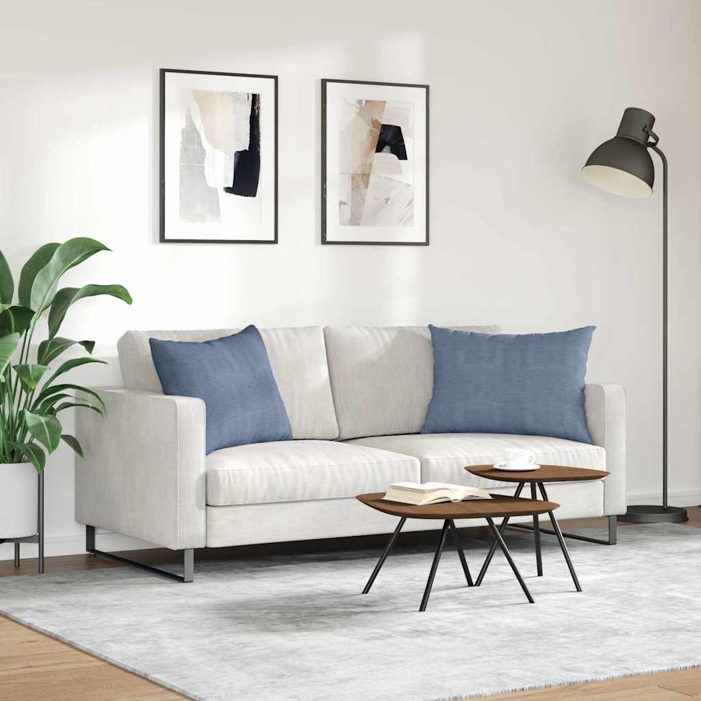 Cuscini da Divano 2 pcs Blu 70 x 50 cm Tessuto in Cords