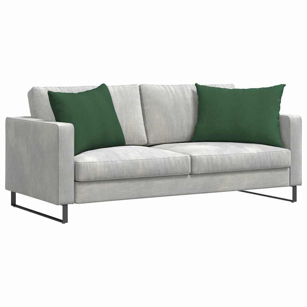 Cuscini da Divano 2 pcs Verde Scuro 70 x 50 cm Tessuto in Cords