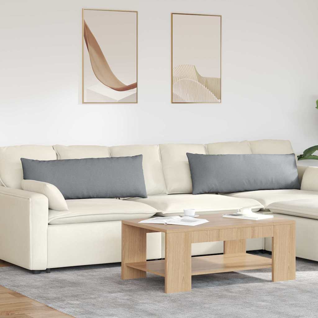 Cuscini da Divano 2 pz Tessuto Grigio chiaro 120 x 40 cm