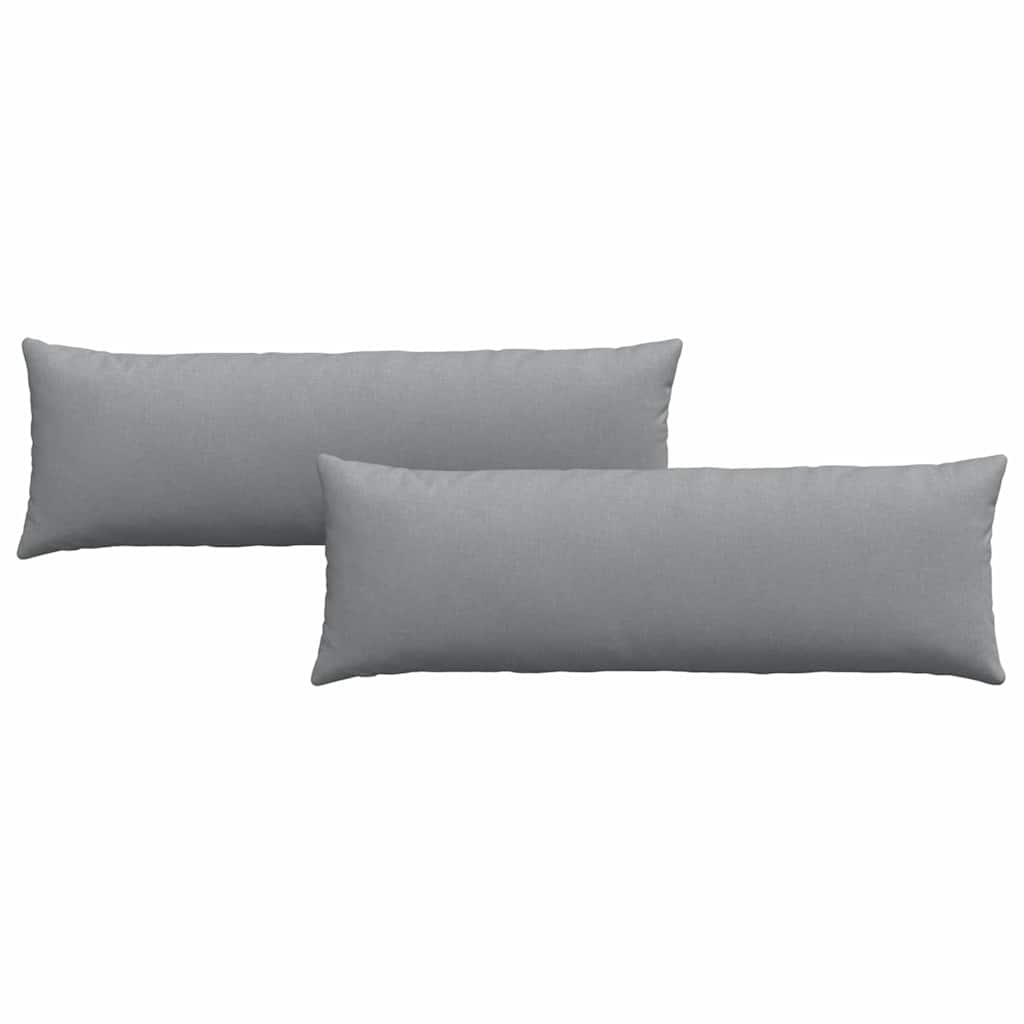 Cuscini da Divano 2 pz Tessuto Grigio chiaro 120 x 40 cm