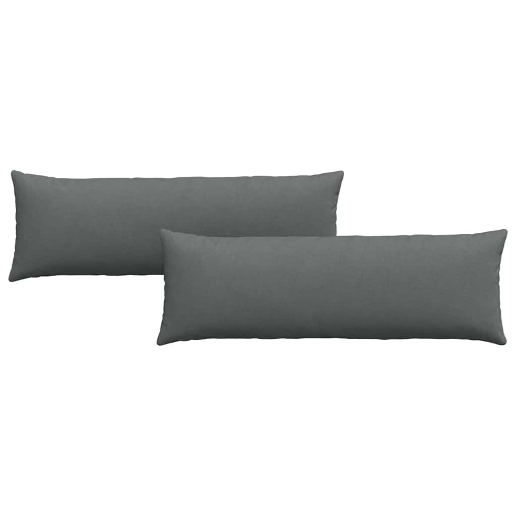 Cuscini da Divano 2 pz Tessuto Grigio scuro 120 x 40 cm