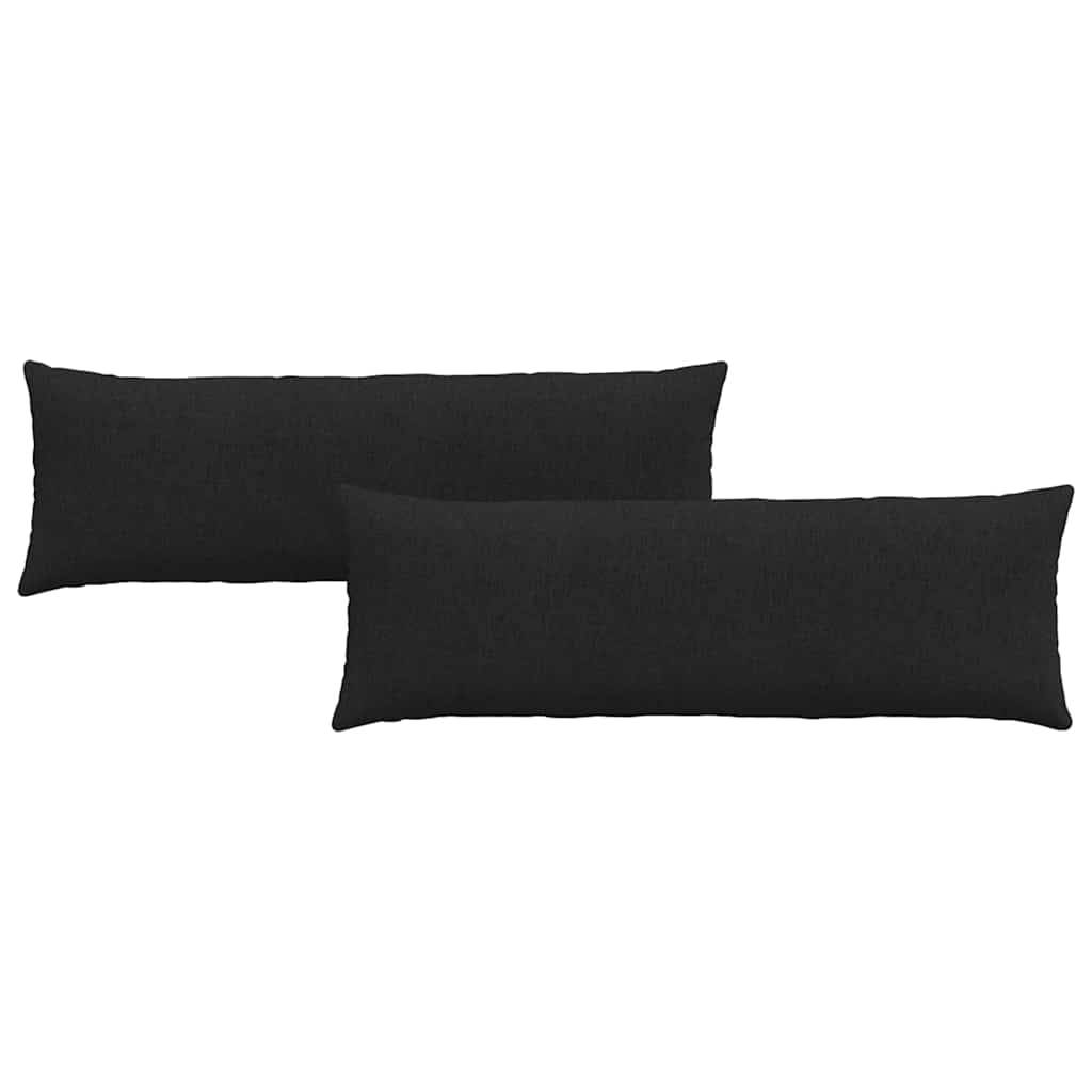 Cuscini da Divano 2 pz Tessuto Nero 120 x 40 cm