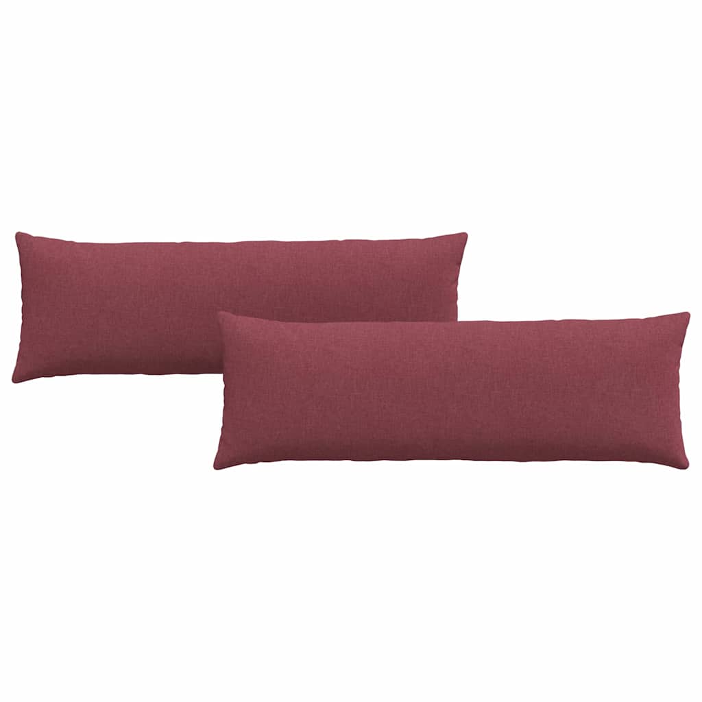 Cuscini da Divano 2 pz Tessuto Rosso Vino 120 x 40 cm