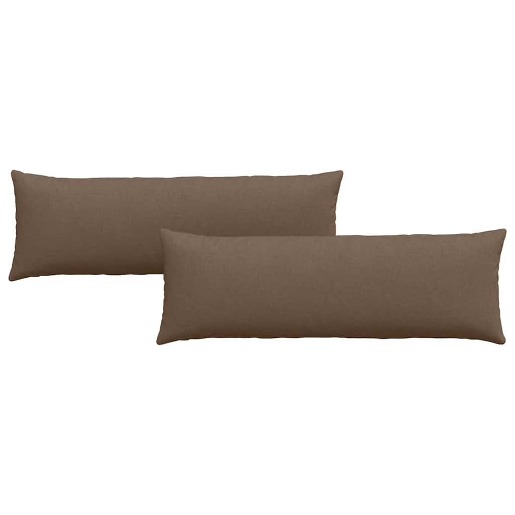 Cuscini da Divano 2 pz Tessuto Marrone 120 x 40 cm